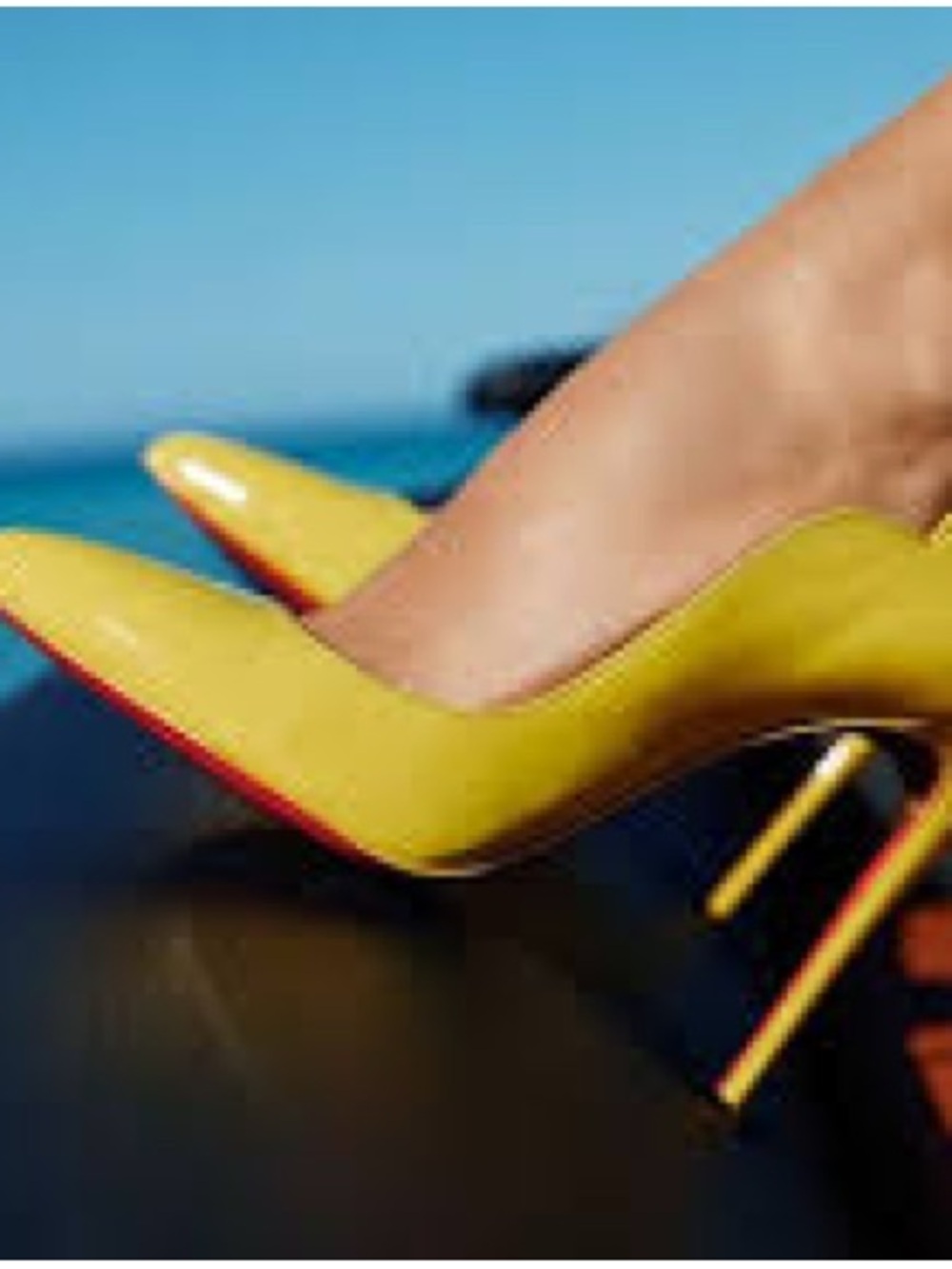 Christian Louboutin Iridescent Gold Pointed Toe Pumps with Red Soles - Picture 9 of 10